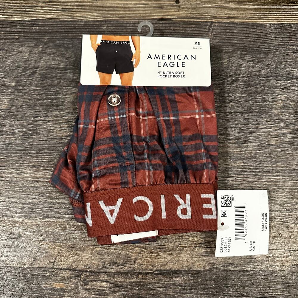American Eagle Checkered Boxers Size XS